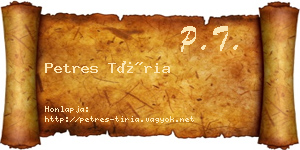Petres Tíria névjegykártya
