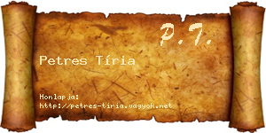 Petres Tíria névjegykártya